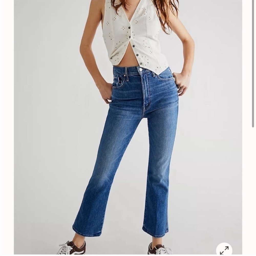 Mother Superior Denim High Waisted Smokin Double Ankle in Broken Record